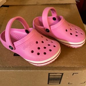 Girls pink crocs size 8